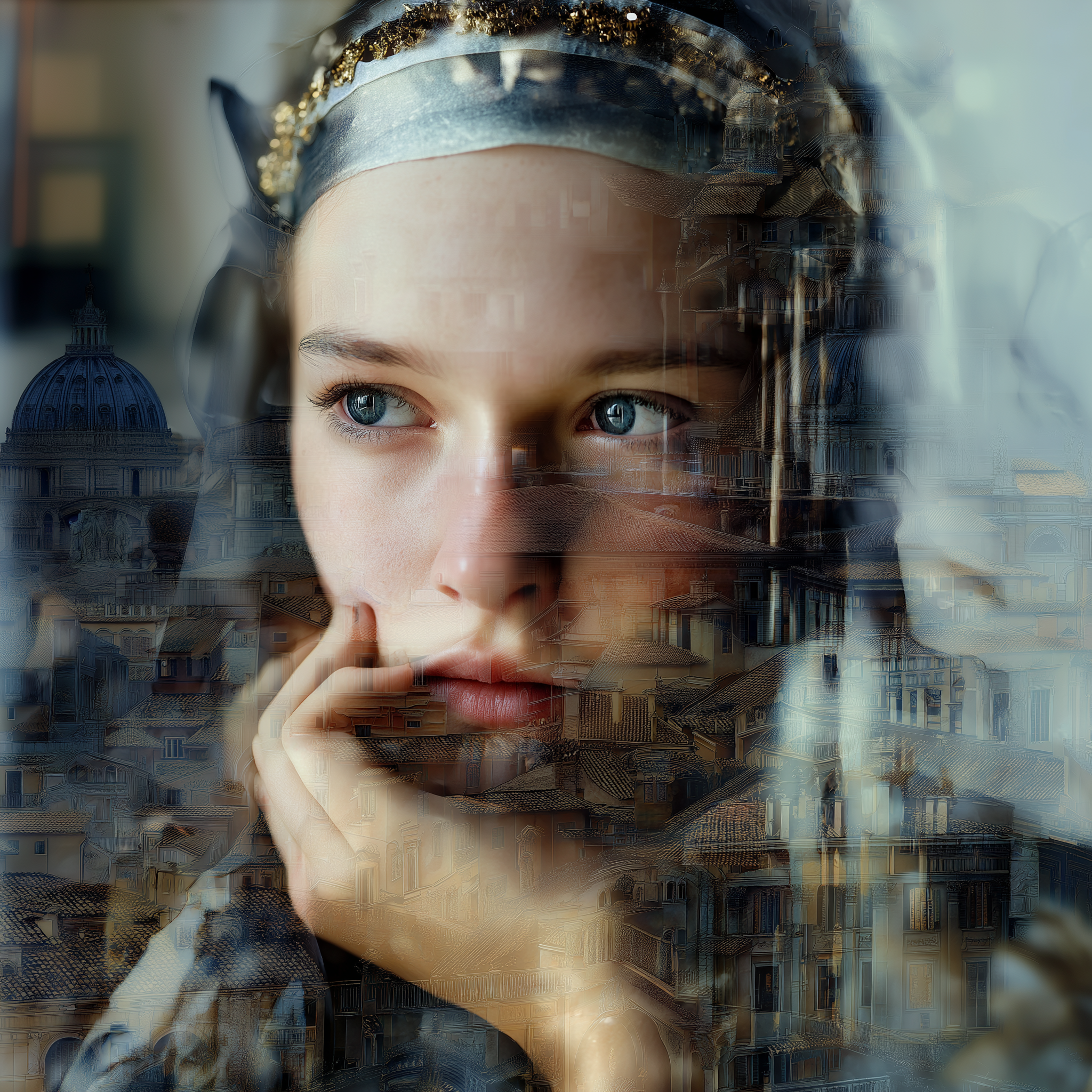 Girl in New Rome - AI Generated Art